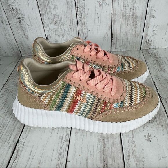 LA STRADA Raffia Leather Fashion Sneakers Multicolor Size EU 38 US SIZE 7 - Picture 1 of 9